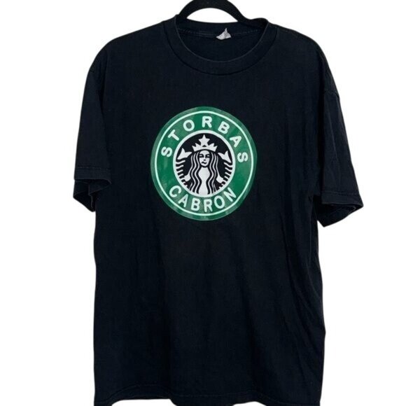 Storbas Cabron Parody Graphic T-Shirt Black Short Sleeve Unisex L - Picture 1 of 5